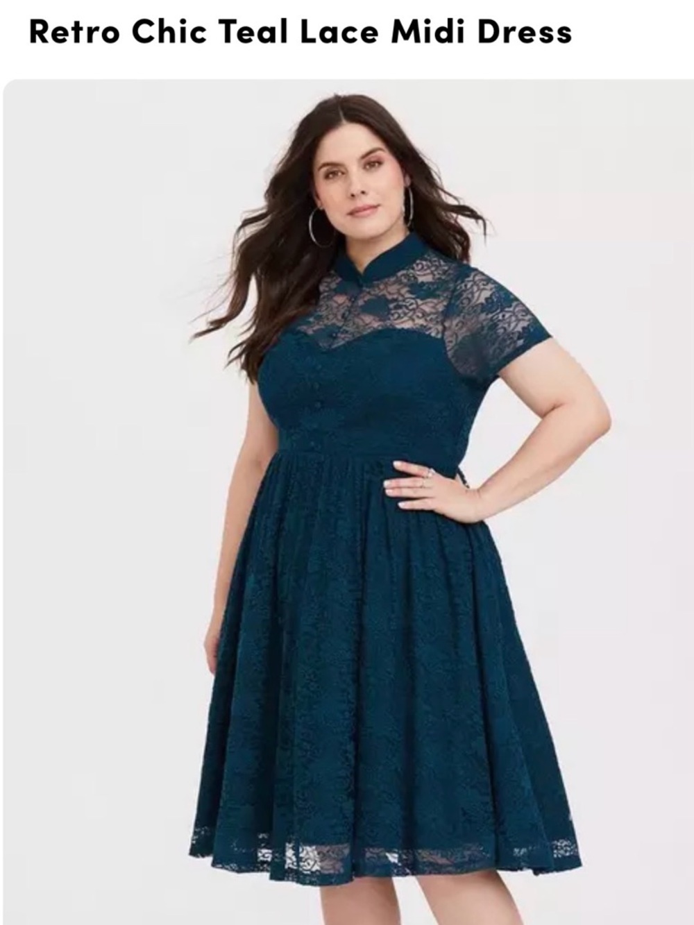 Torrid RetroChic teal lace dress with corset